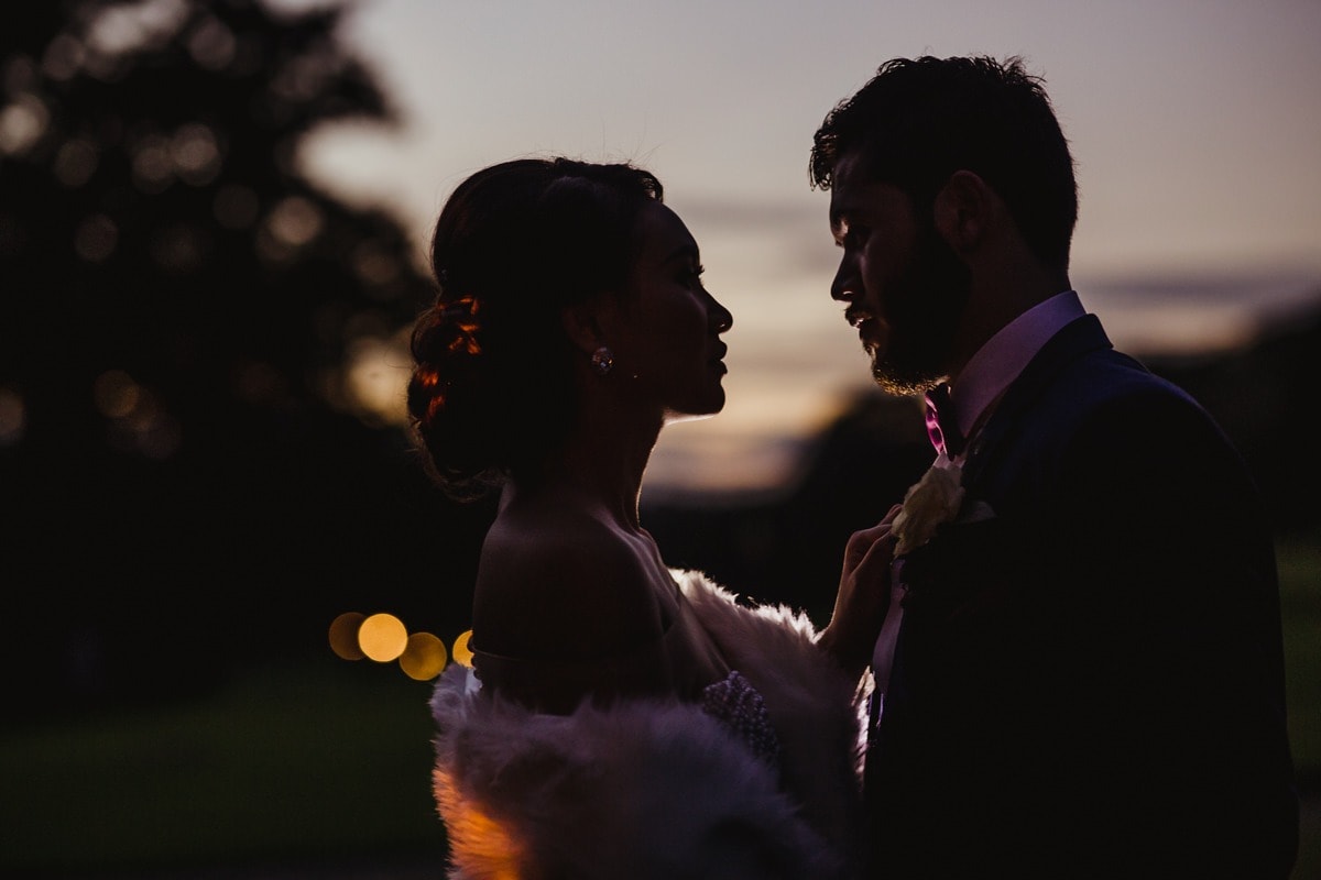 Cabra Castle Wedding evening silhouette, wedding photographer in Ireland