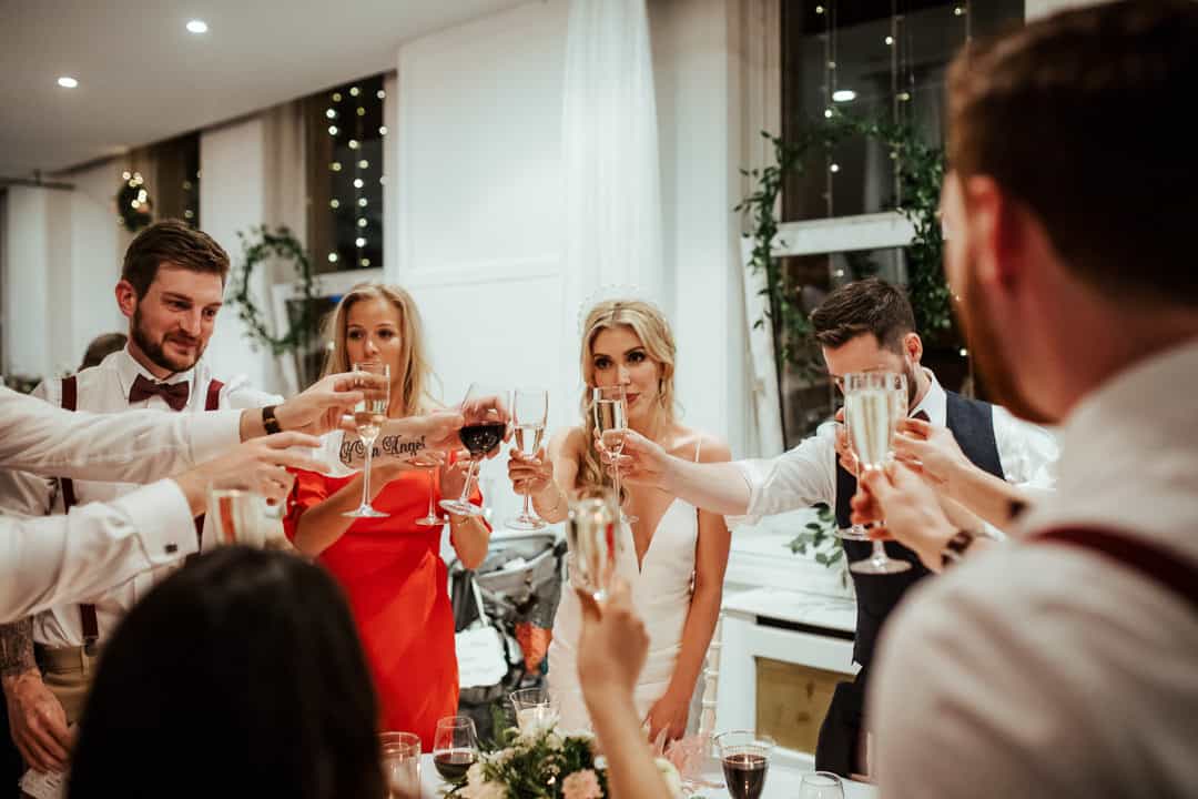 wedding at fallon and byrne toasts