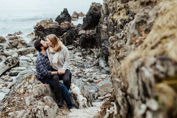 private rocky beach in howth engagement shoot in dublin