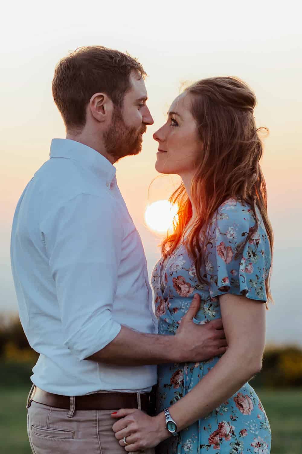 engagement session at sunset in dublin killiney hill