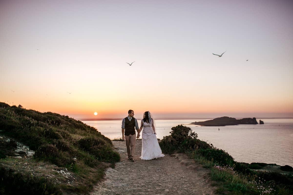 vow renewal in ireland howth sunset photoshoot