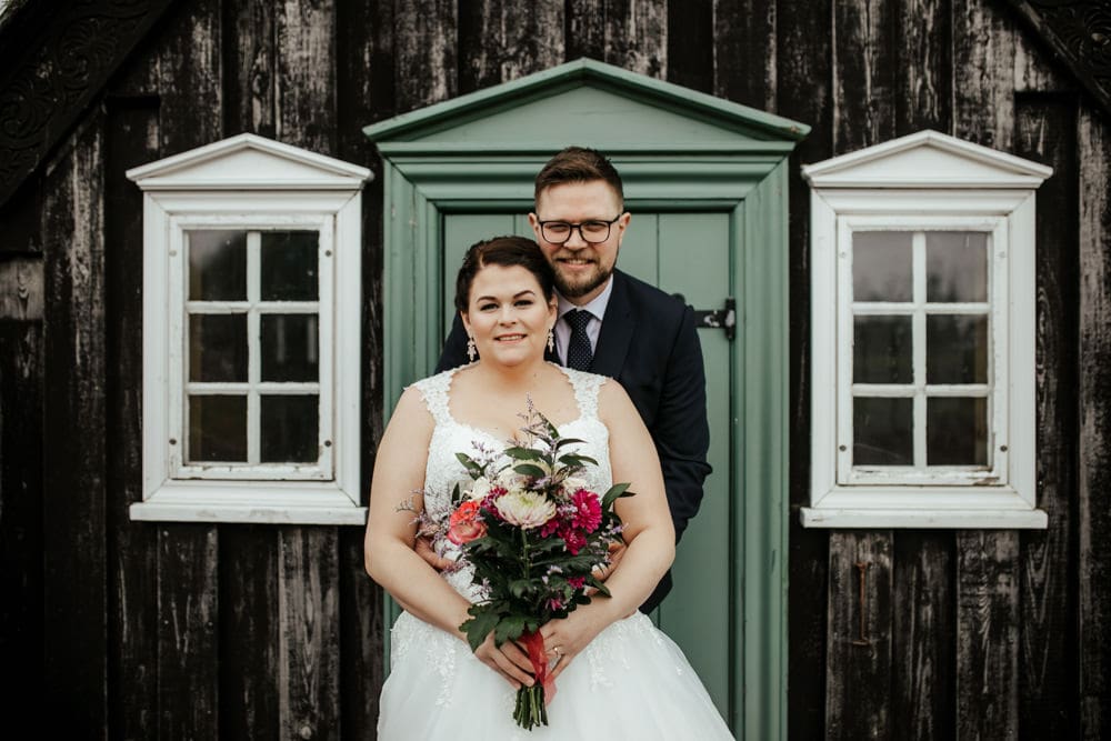 wedding couple in reykjavik iceland destination wedding photographer