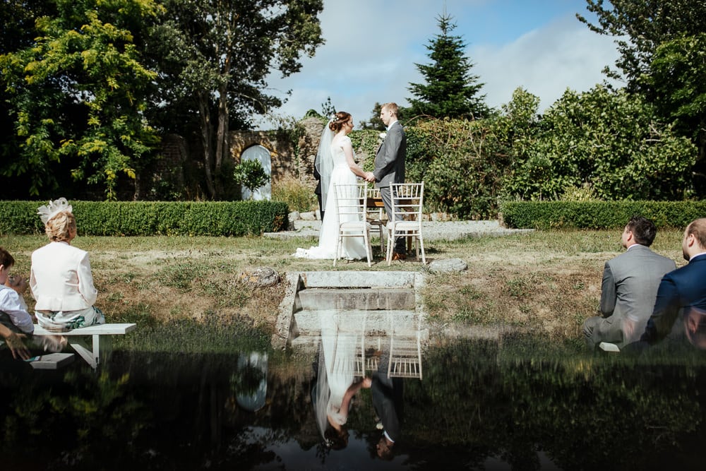 outdoor wedding ceremony at horetown house wexford ireland