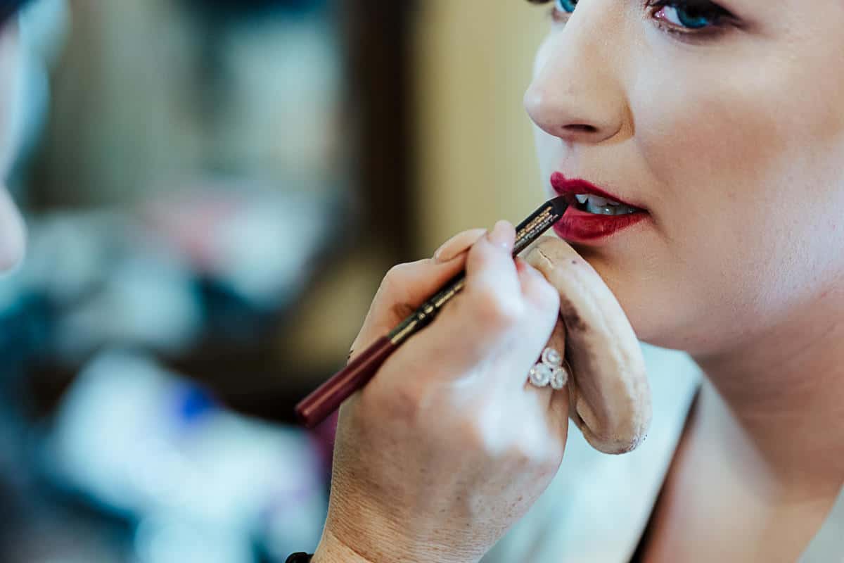 bride getting her make up done