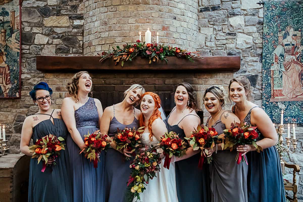 grey orange red fall wedding palette