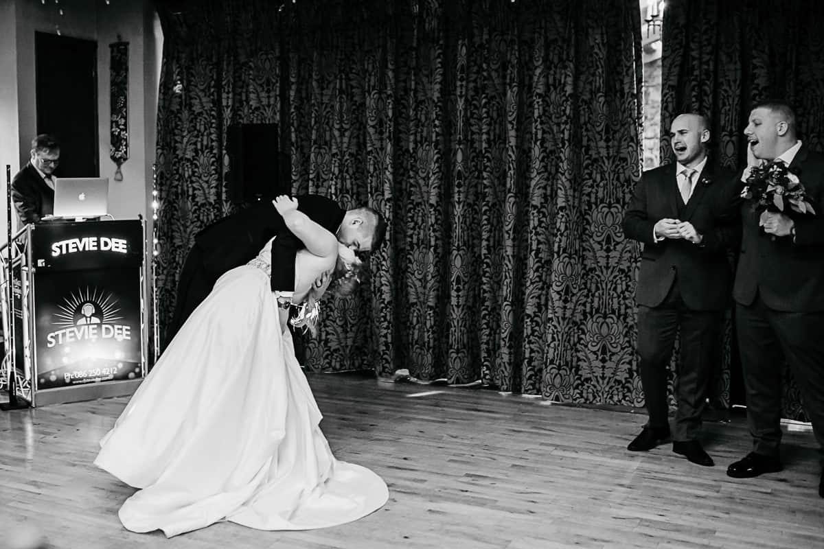 bride and groom first dance at barberstown castle wedding