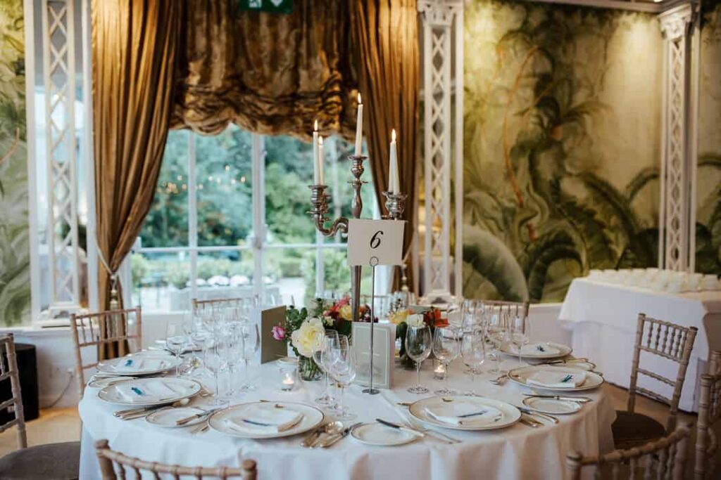 luxurious period house wedding reception at marlfield house