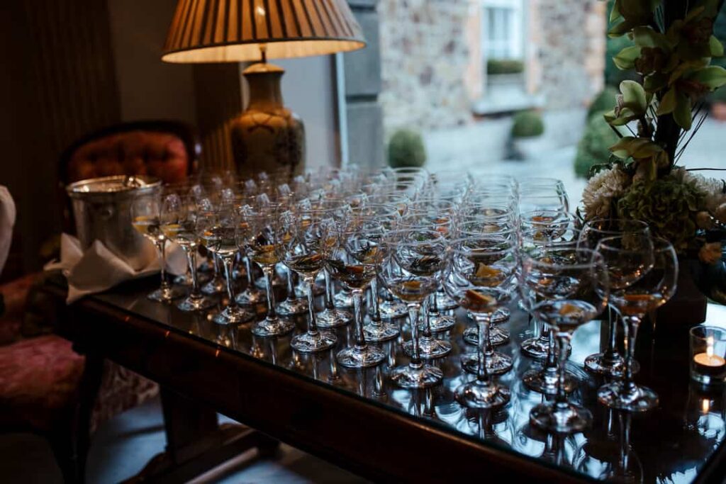 gin drinks reception at marlfield house wedding