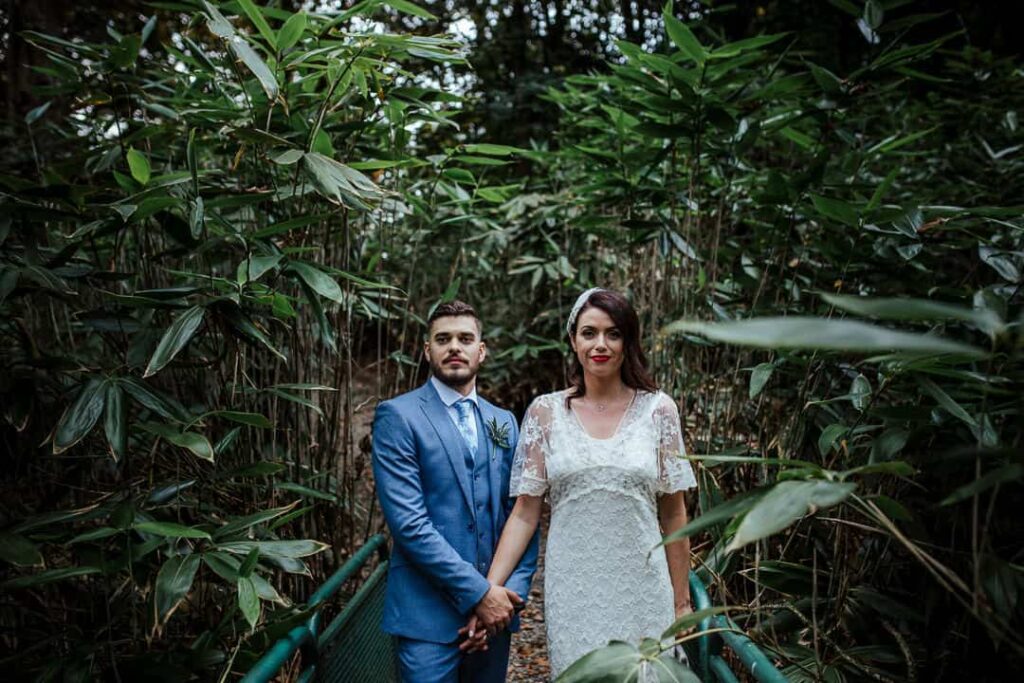 photo of bride and groom at their marlfield house wedding