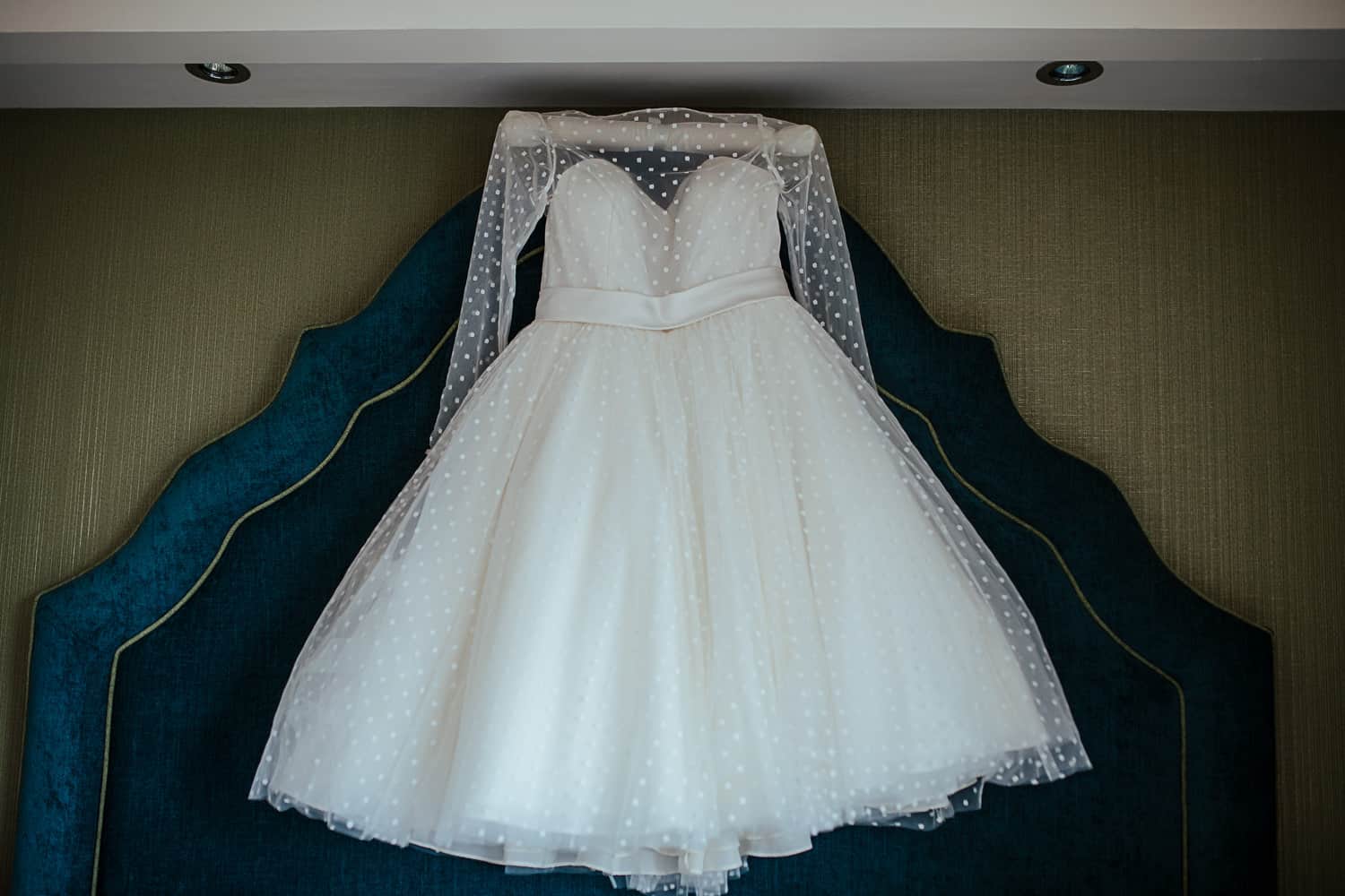 tea length polka dot wedding dress short wedding dress cutting edge brides