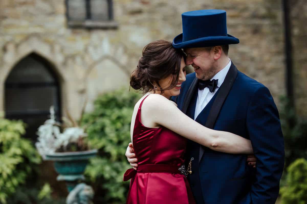 bride and groom at kinnitty castle wedding