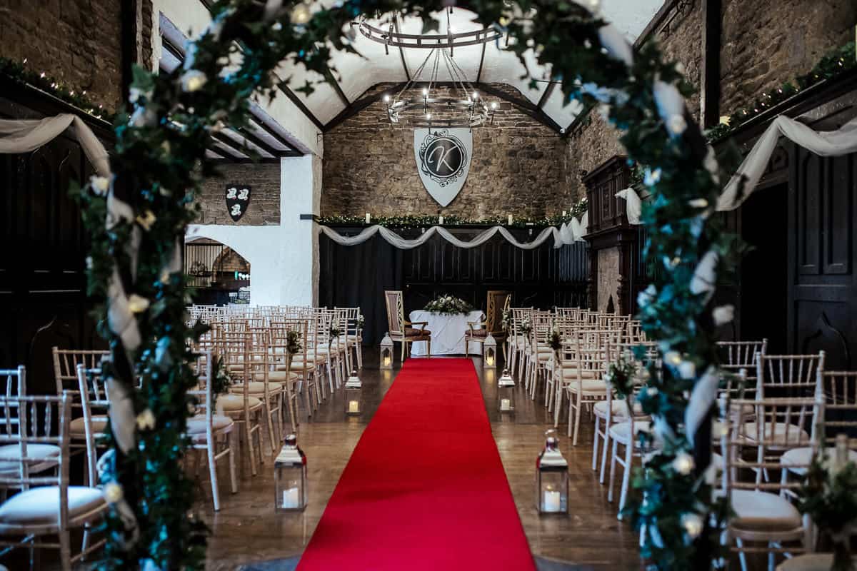 wedding ceremony space at kinnitty castle 