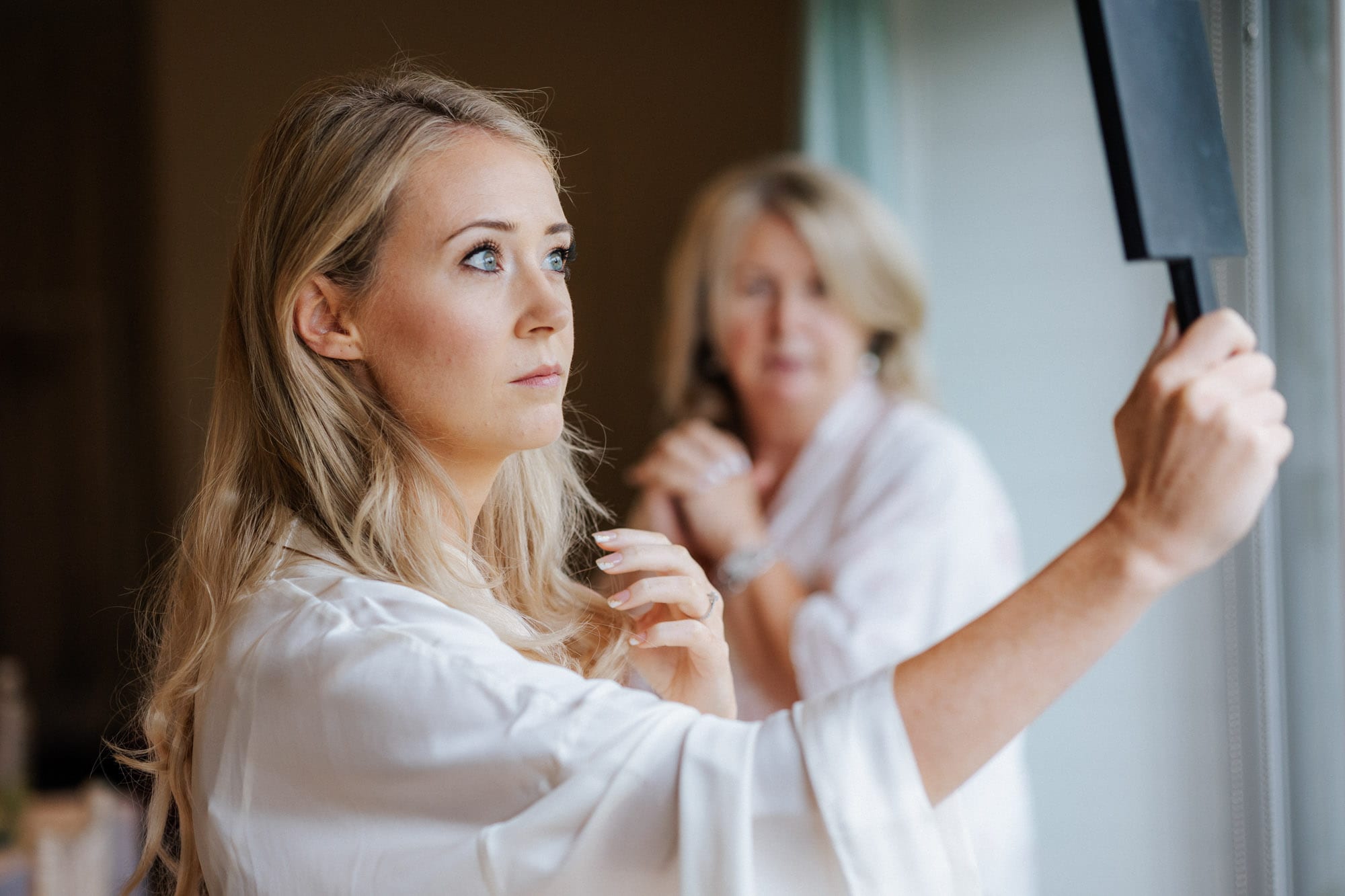 bride getting ready at rathsallagh house morning room