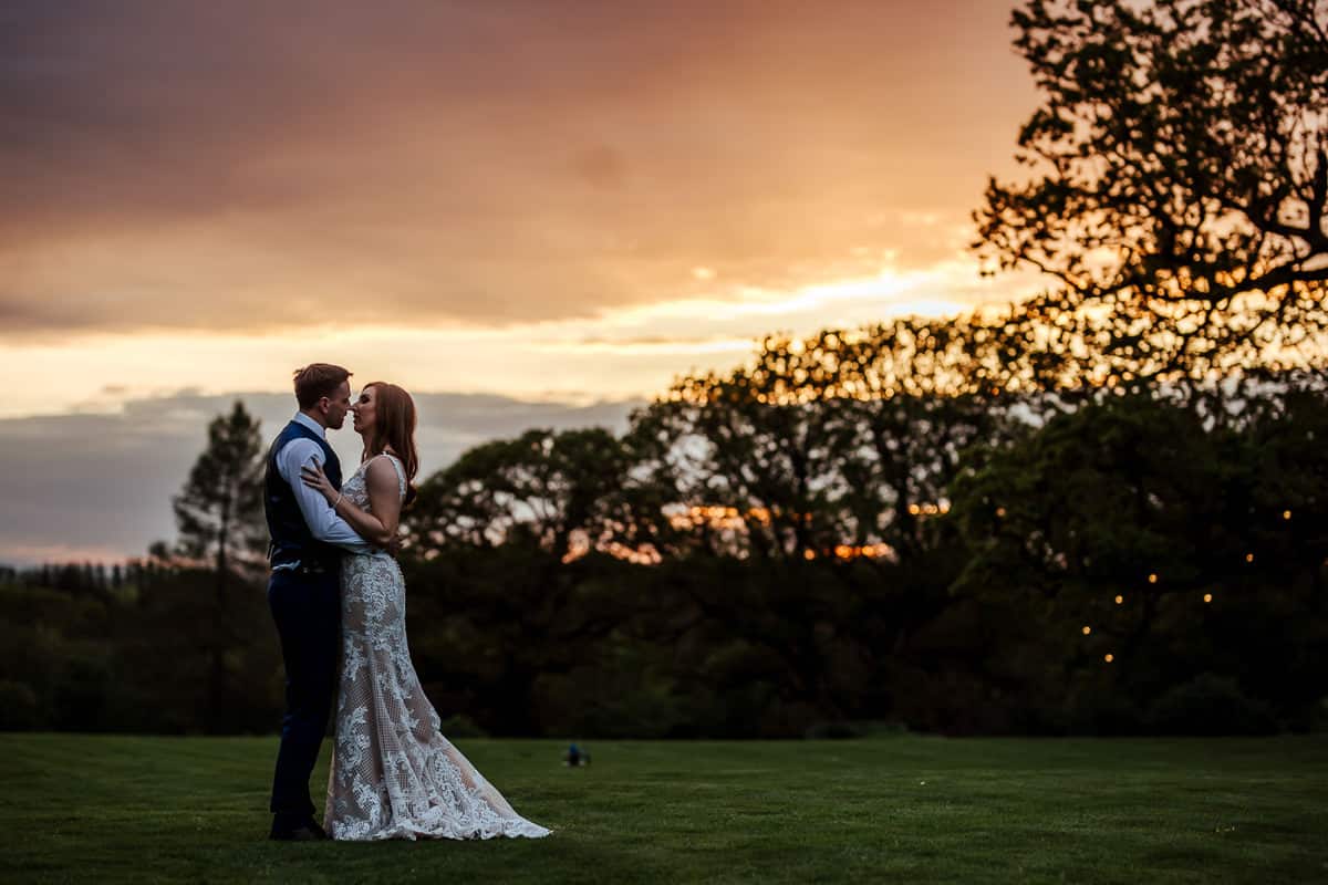 sunset photo at rathsallagh house wedding in may