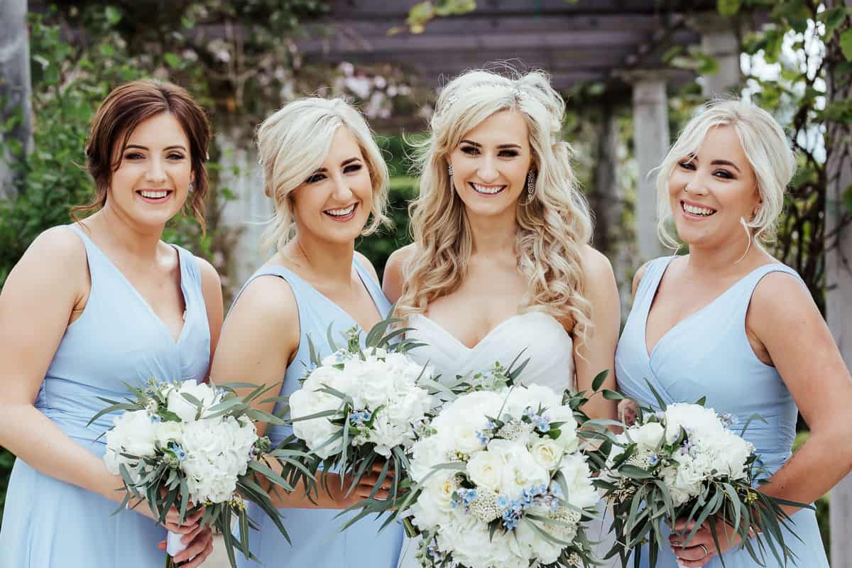 sky blue bridesmaids dresses bellingham castle wedding