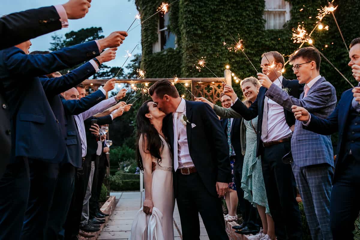 sparklers at tinakilly house wedding