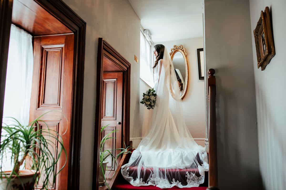 portrait of the bride in tinakilly house wedding