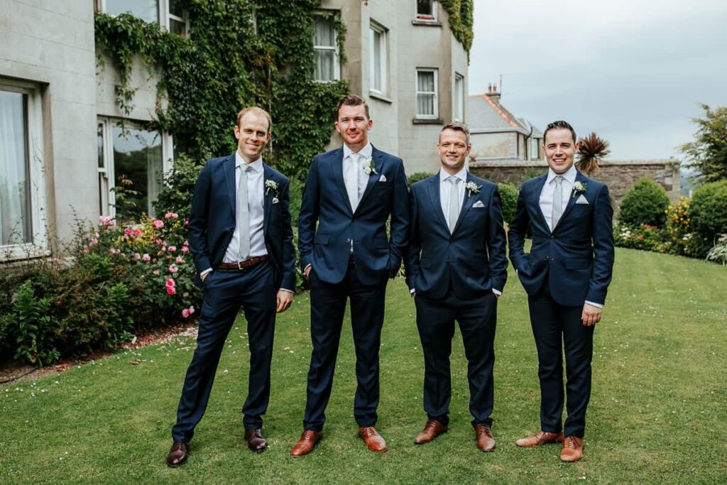 groom and his groomsmen at tinakilly house