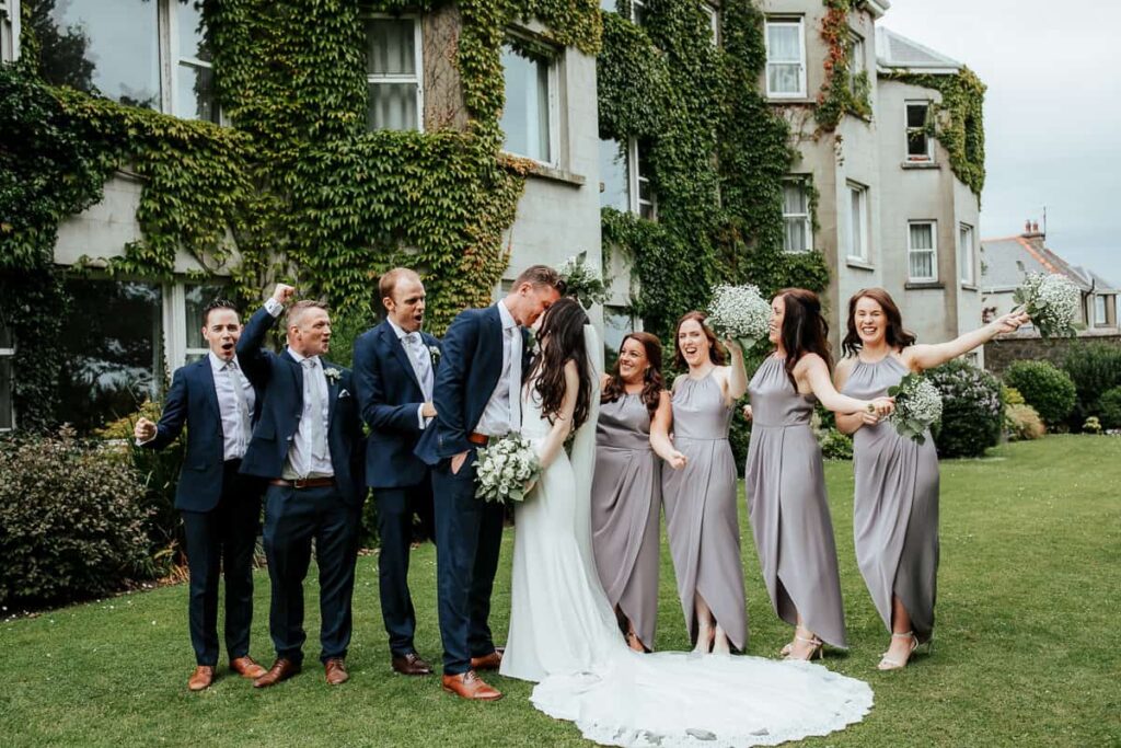 bridal party photo at tinakilly house wedding
