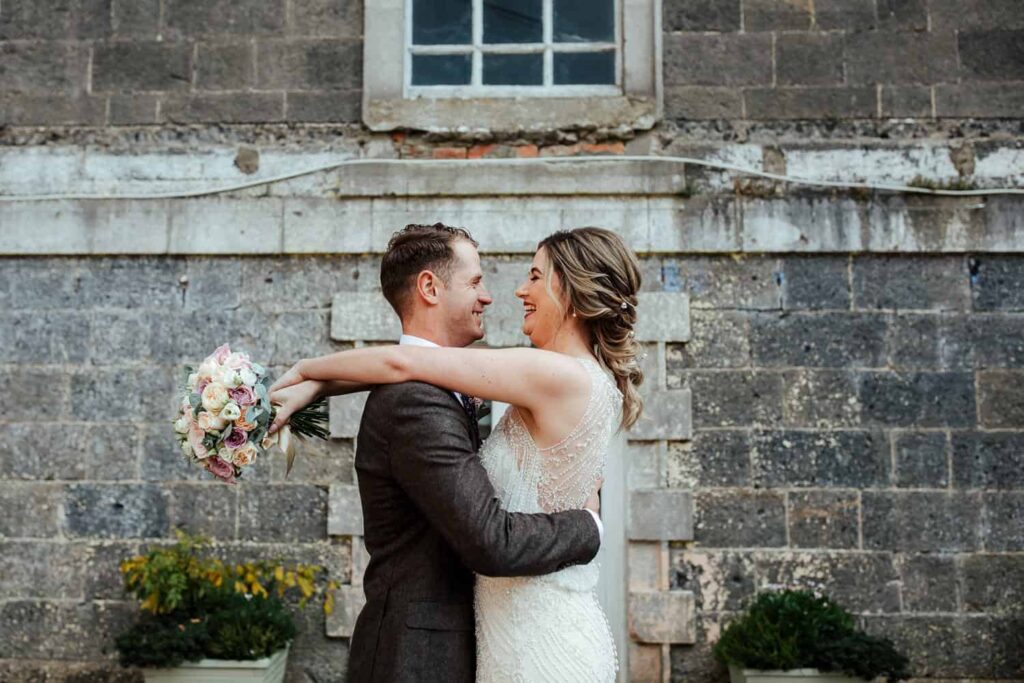 first look between bride and groom the millhouse slane wedding