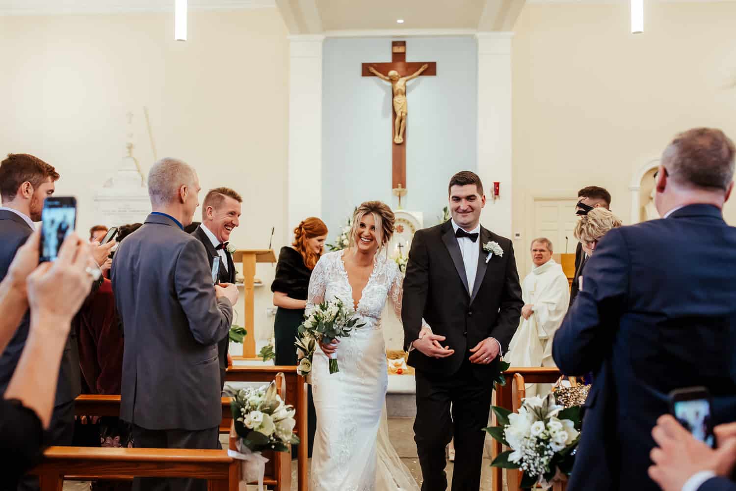 wedding ceremony at st james church bushypark galway