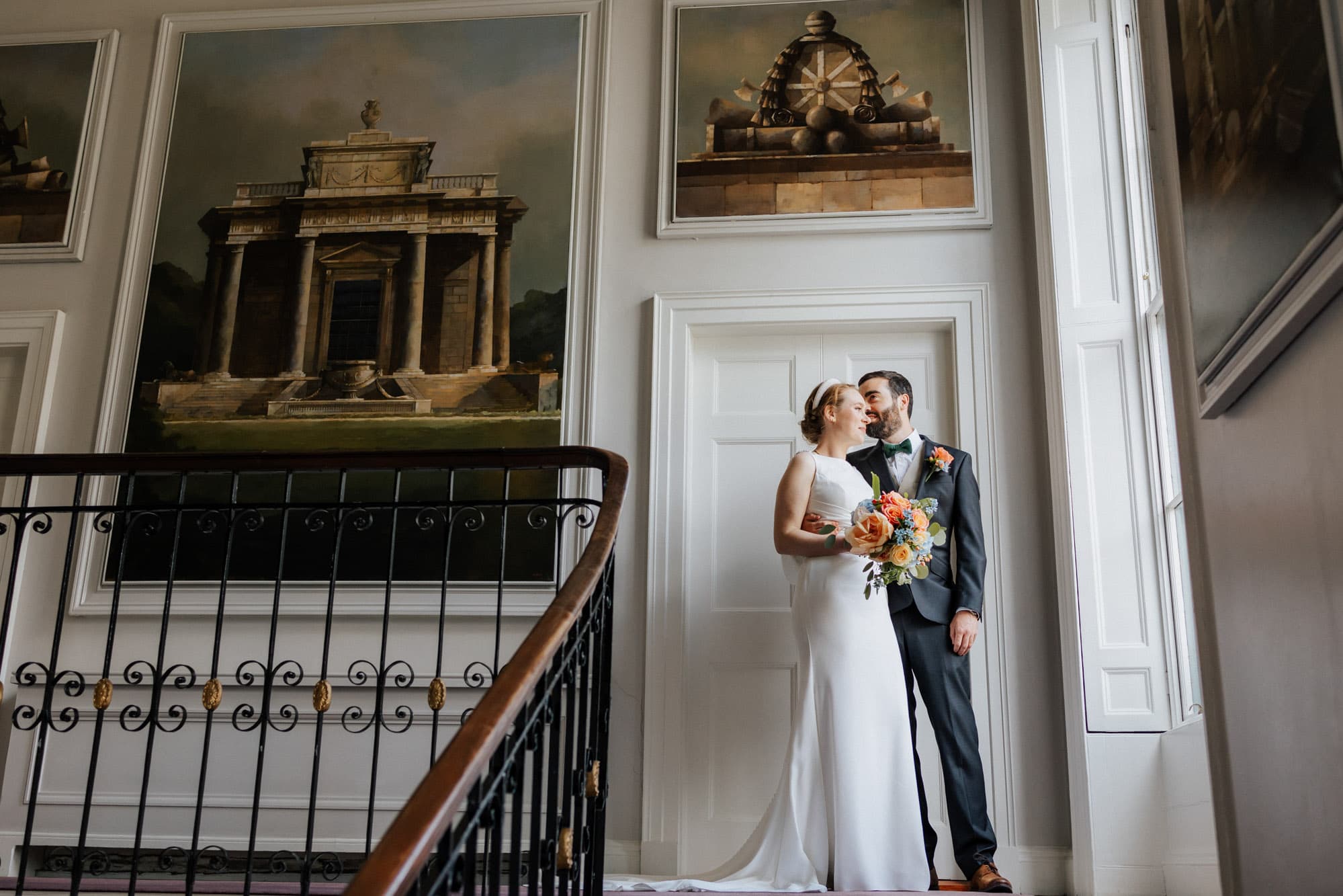 wedding couple first look at the merrion hotel dublin