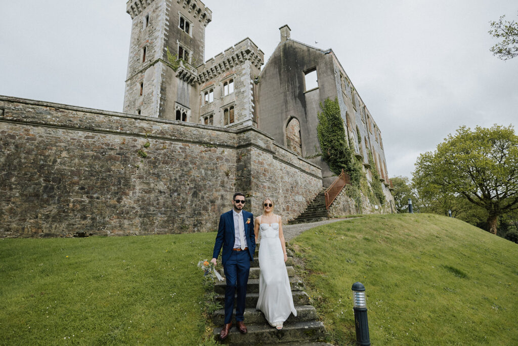wilton castle wedding couple in may