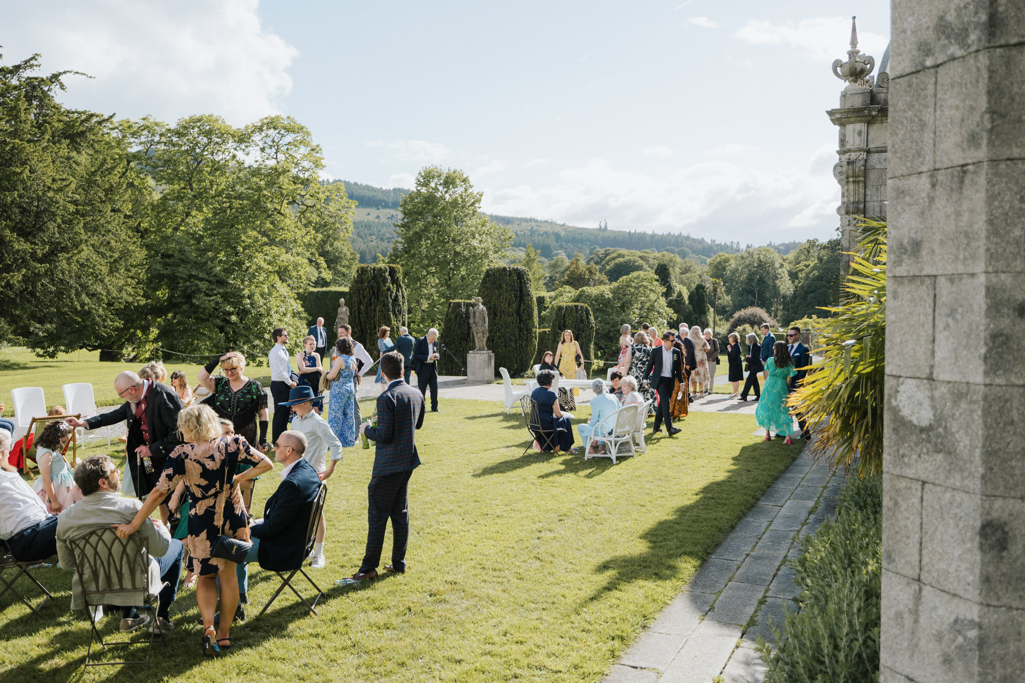 outdoors drinks reception at killruddery house wedding