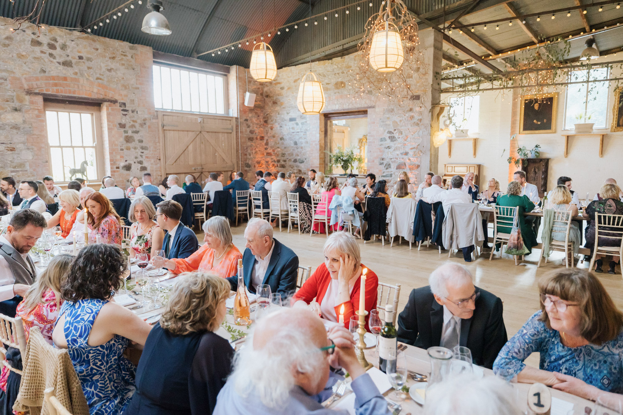 killruddery house wedding dinner at the grain store