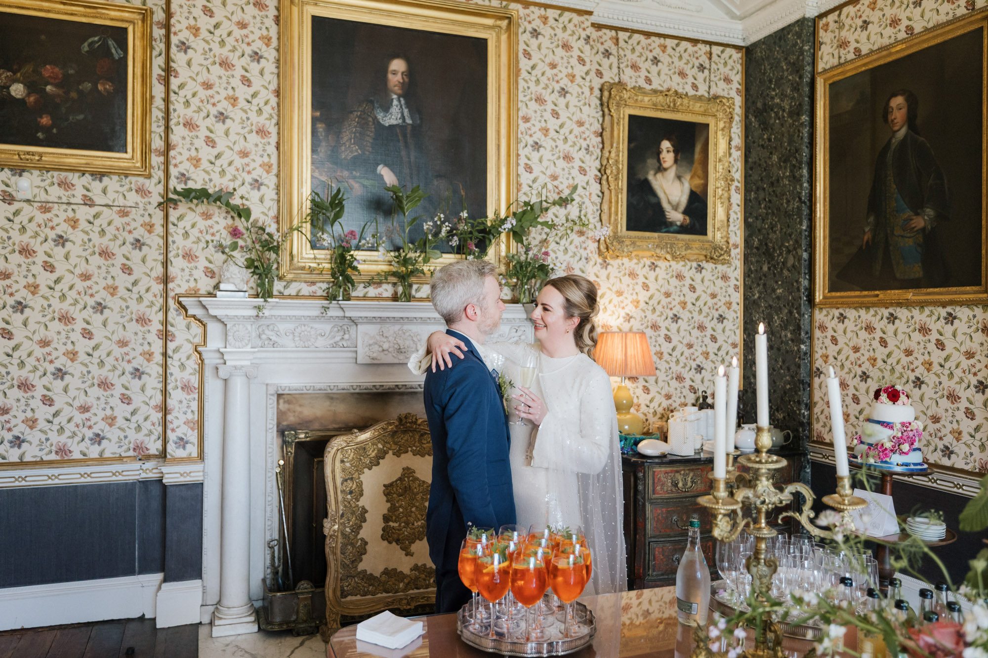 the formal rooms drinks reception at killruddery house